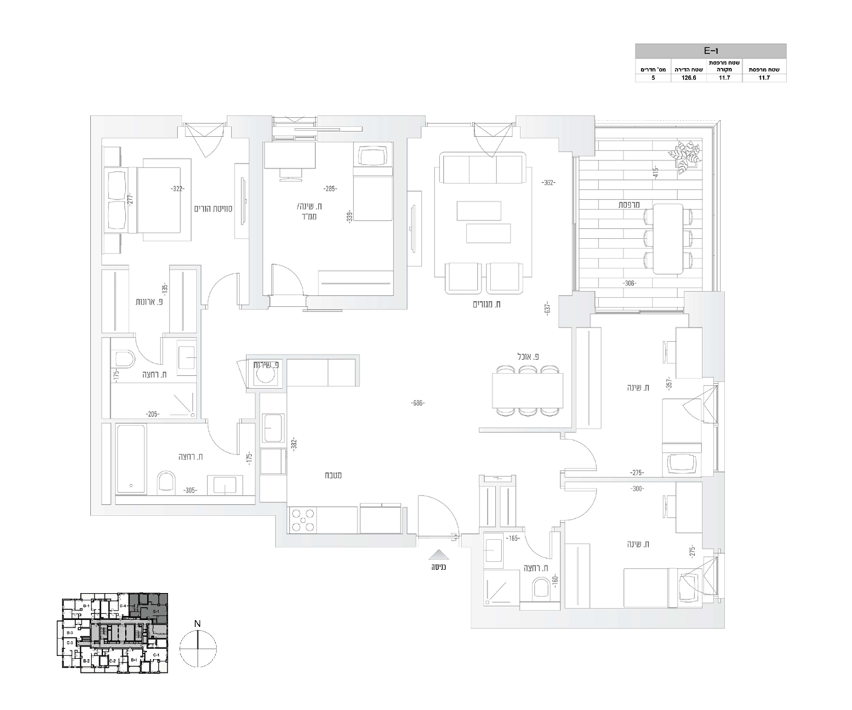 квартира 5 комнаты (E1 модель)
